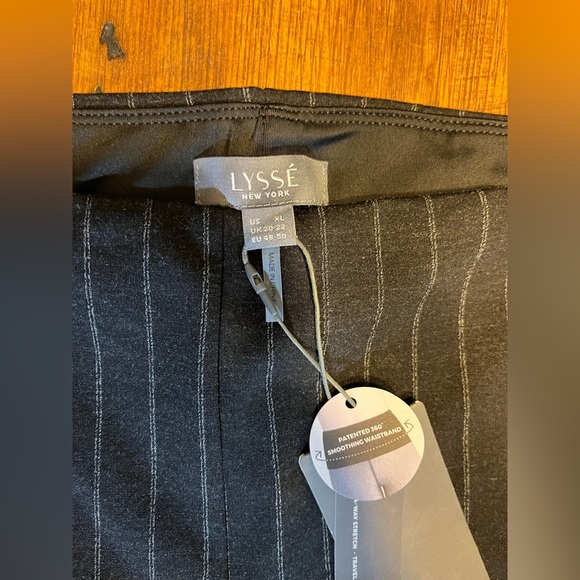 NWT- Lysse Ponte Pin Stripe High Waist Pants Wrinkle Resistant Waist Shaping - Picture 5 of 16